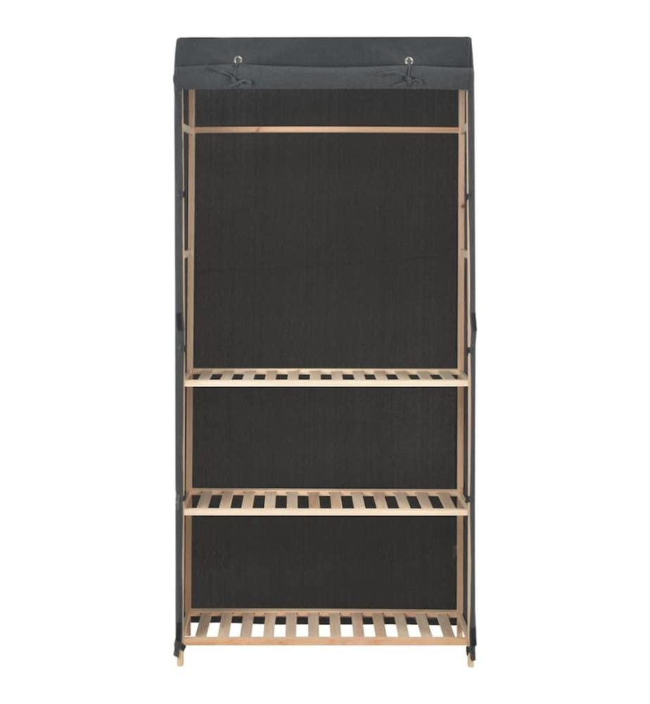 3-stufiger Kleiderschrank Grau 79 x 40 x 170 cm Stoff