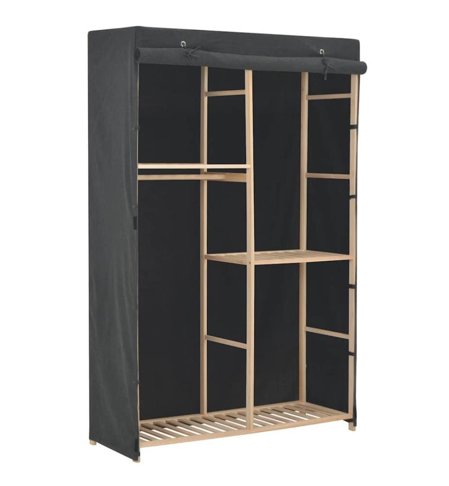 3-stufiger Kleiderschrank Grau 110 x 40 x 170 cm Stoff