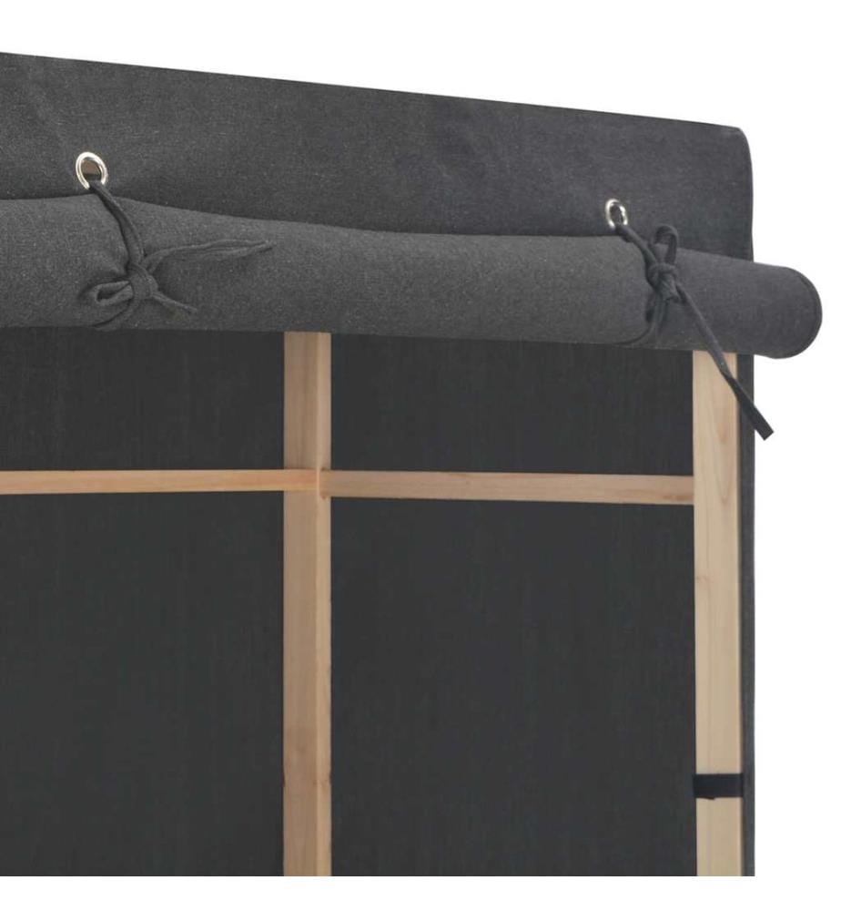 3-stufiger Kleiderschrank Grau 110 x 40 x 170 cm Stoff