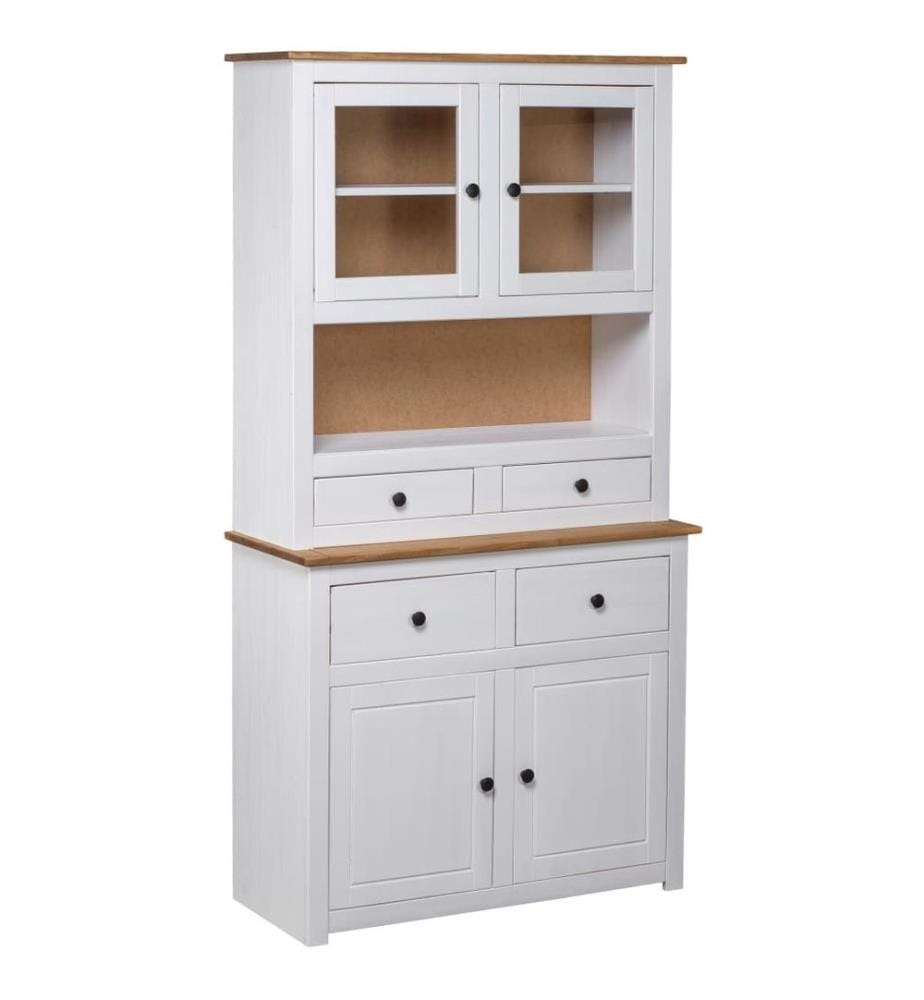 Highboard Weiss 93x40,5x180 cm Kiefernholz Panama