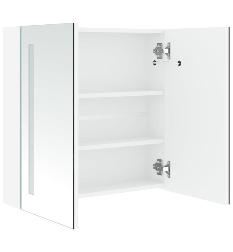 Armoire de salle de bain à miroir LED 60x14x62 cm