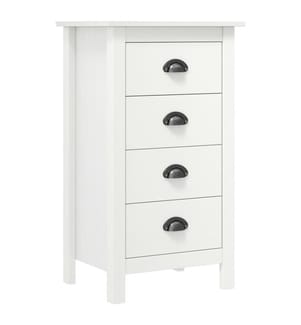 Sideboard Hill Weiss 46x35x80 cm Massivholz Kiefer