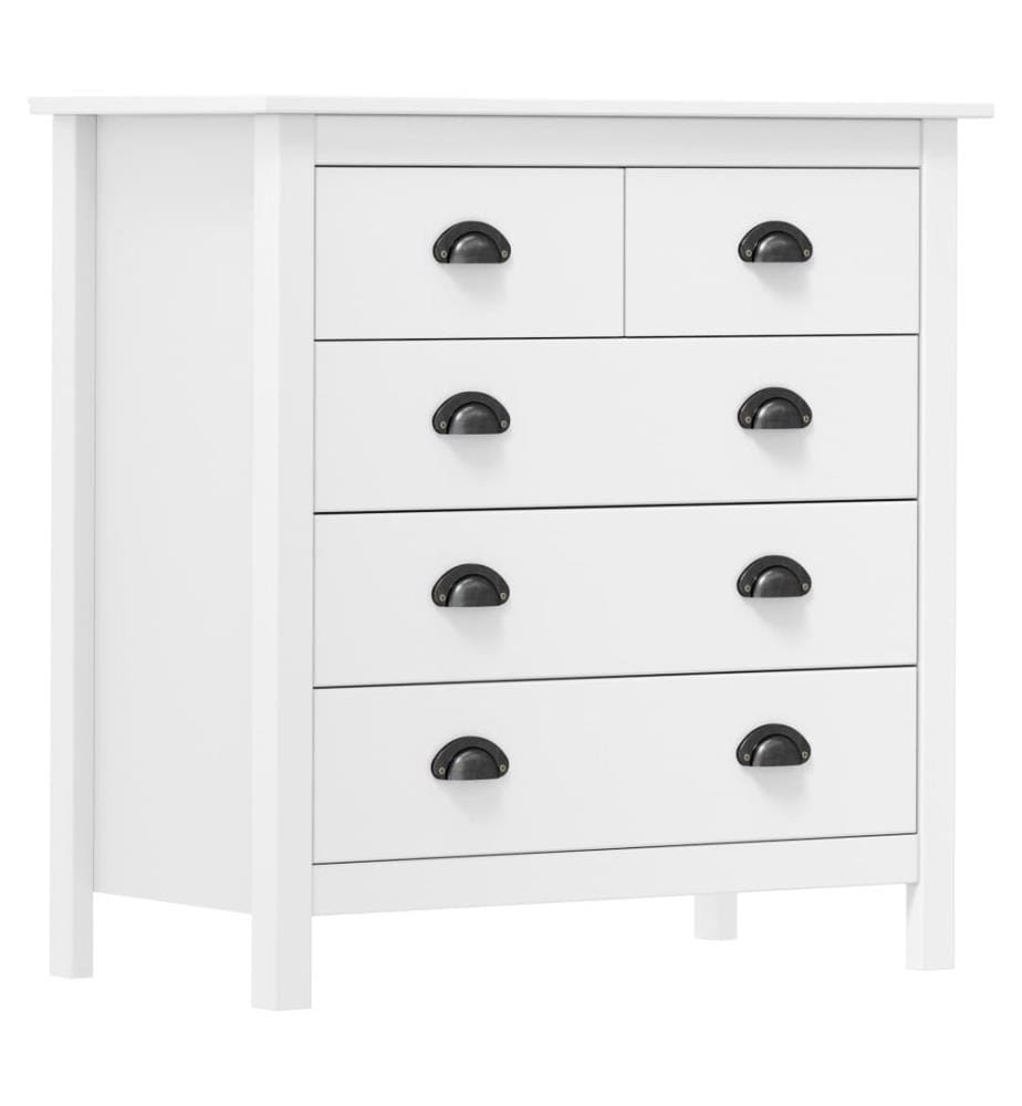 Sideboard Hill Weiss 79x40x80 cm Massivholz Kiefer