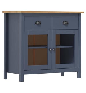 Sideboard Hill Grau 90x40x80 cm Massivholz Kiefer