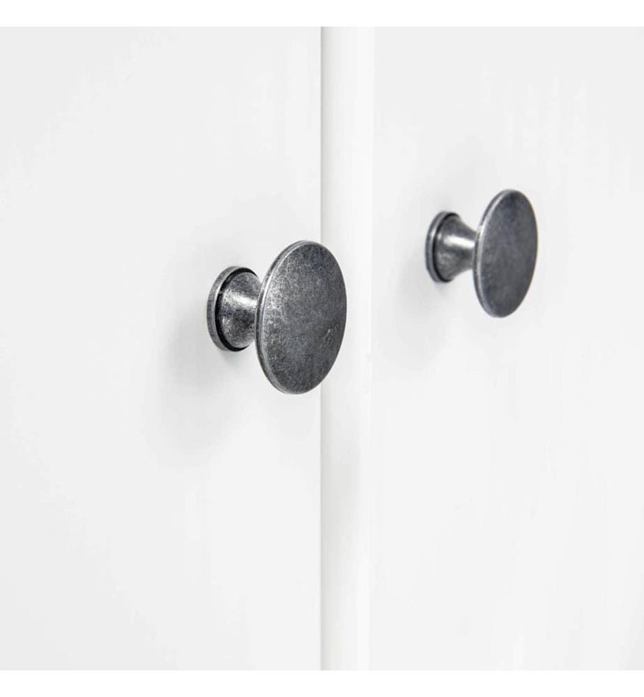 Garde-robe à 3 portes Hill Blanc 127x50x170 cm Bois pin solide