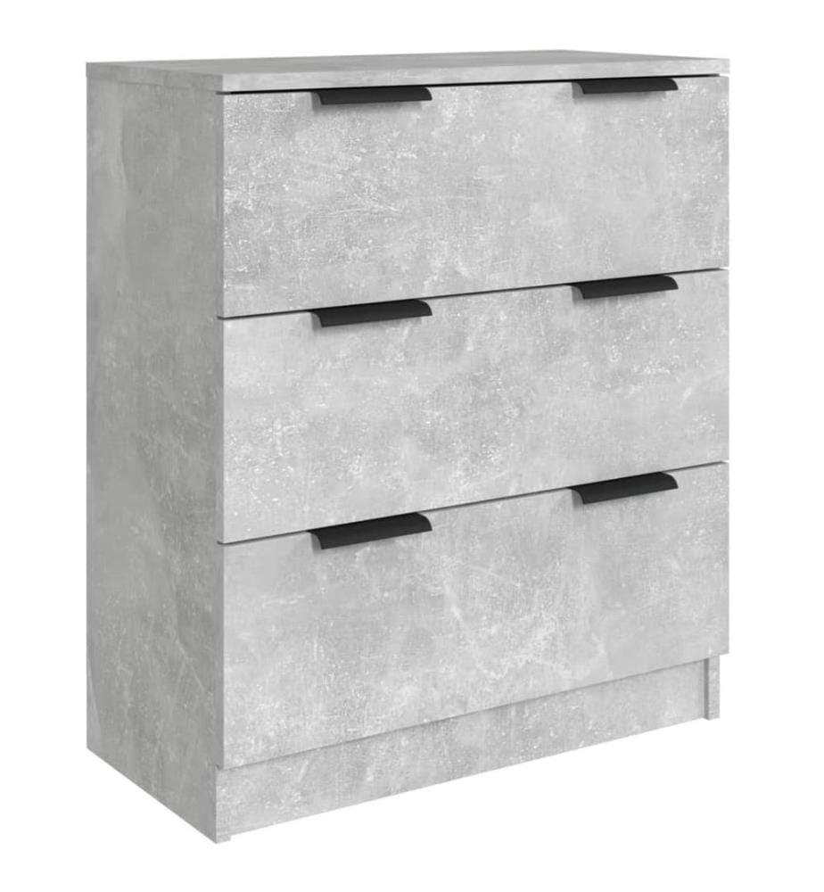 Buffets 3 pcs gris béton bois d'ingénierie