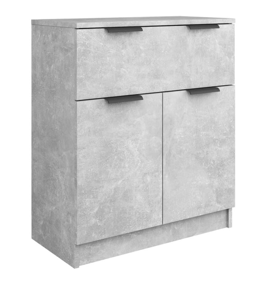 Buffets 3 pcs gris béton bois d'ingénierie