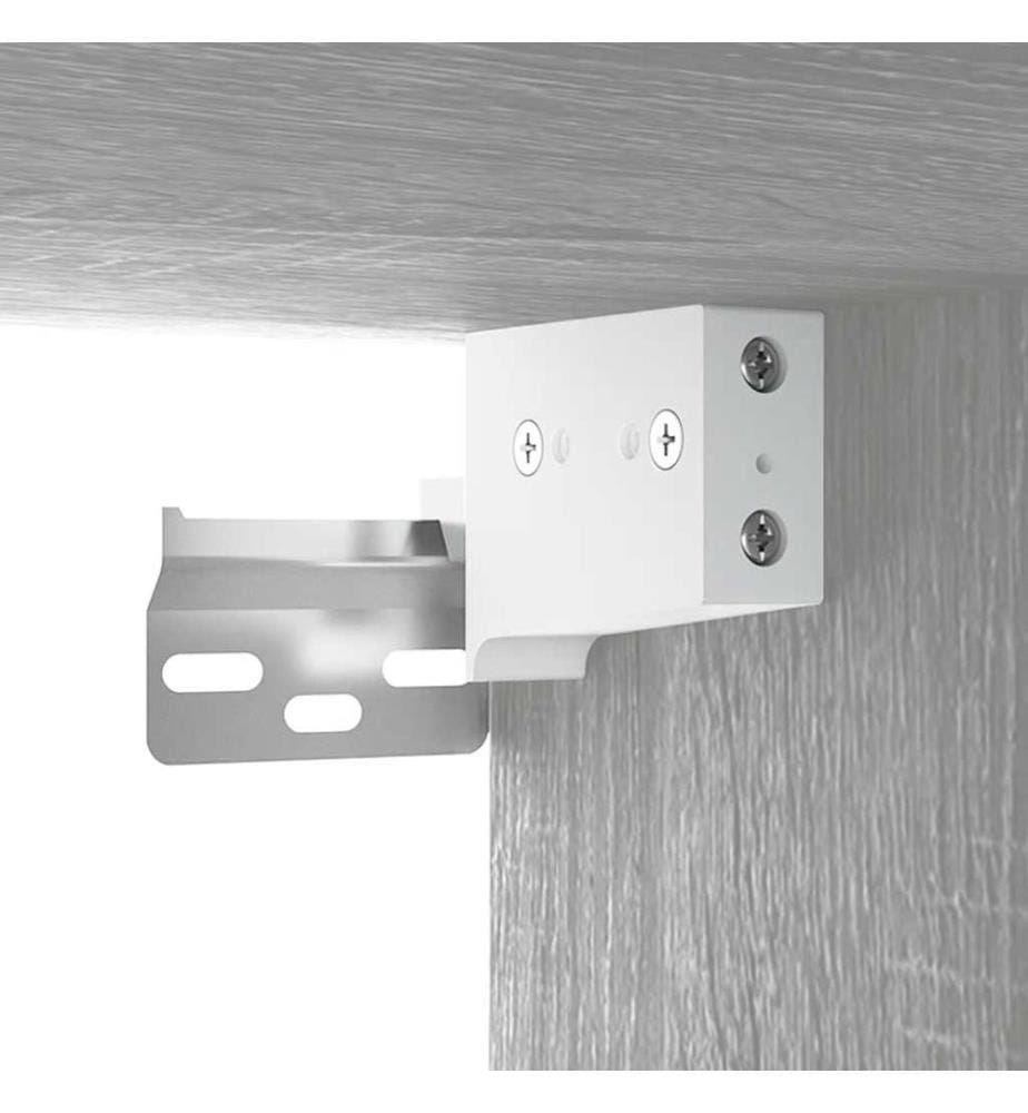 Waschbeckenschrank mit Einbaubecken Grau Sonoma Holzwerkstoff