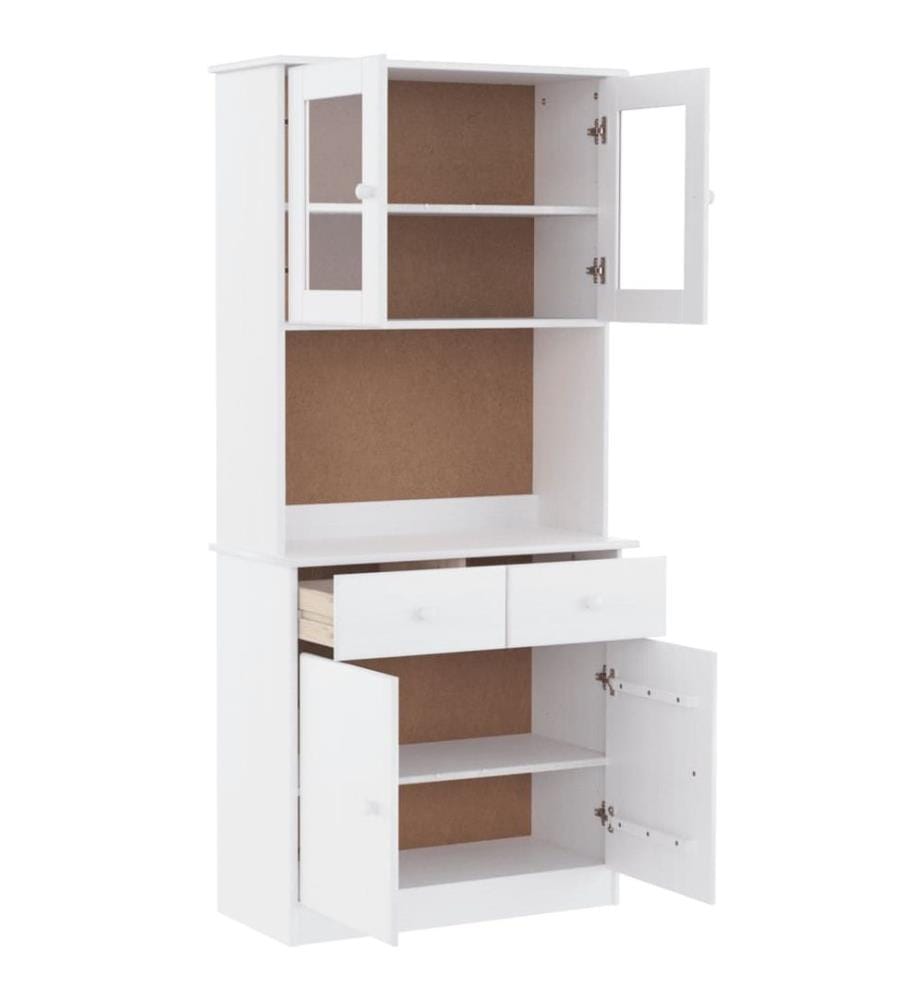 Buffet ALTA blanc 77x35x165 cm bois massif de pin
