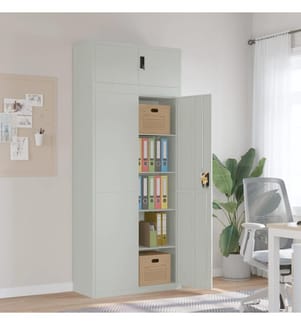 Aktenschrank Hellgrau 90x40x220 cm Stahl