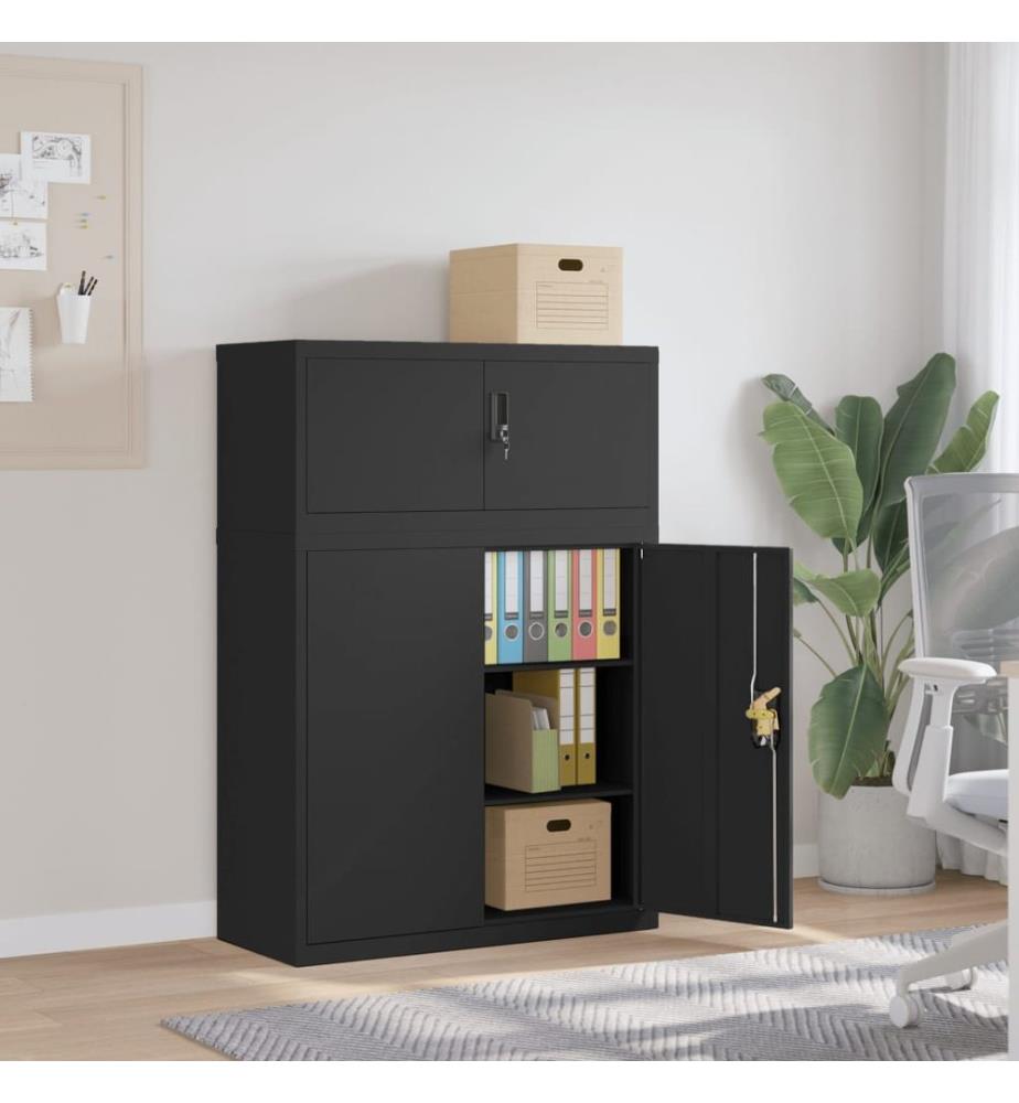 Aktenschrank Schwarz 90x40x130 cm Stahl