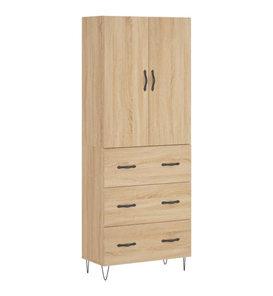 Highboard Sonoma-Eiche 69,5x34x180 cm Holzwerkstoff