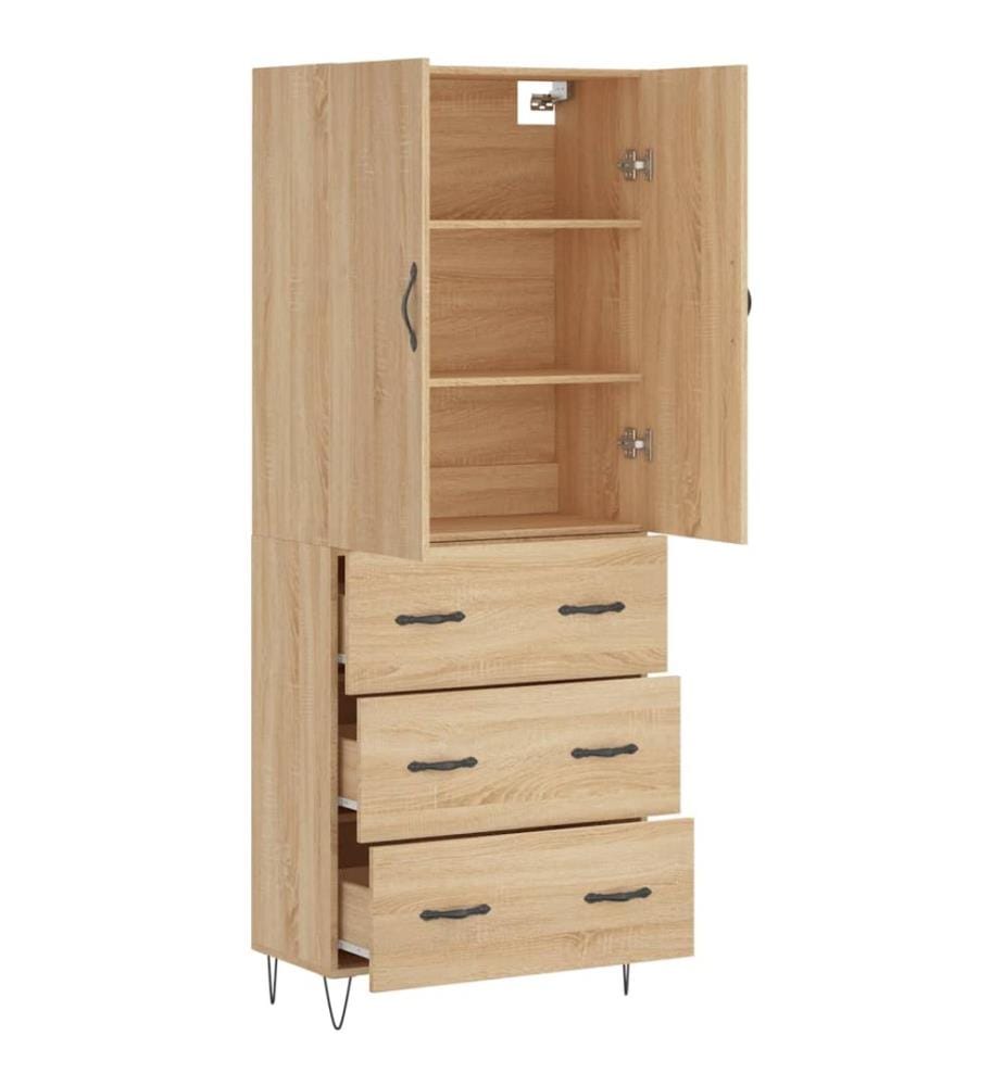Highboard Sonoma-Eiche 69,5x34x180 cm Holzwerkstoff