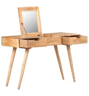 Schminktisch mit Spiegel 112x45x76 cm Akazie Massivholz