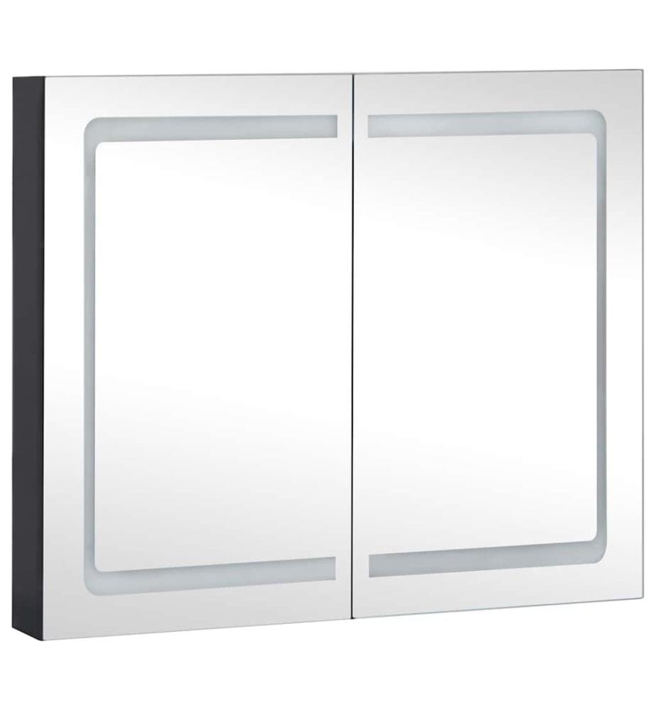 Armoire de salle de bain à miroir LED 80x12,2x68 cm