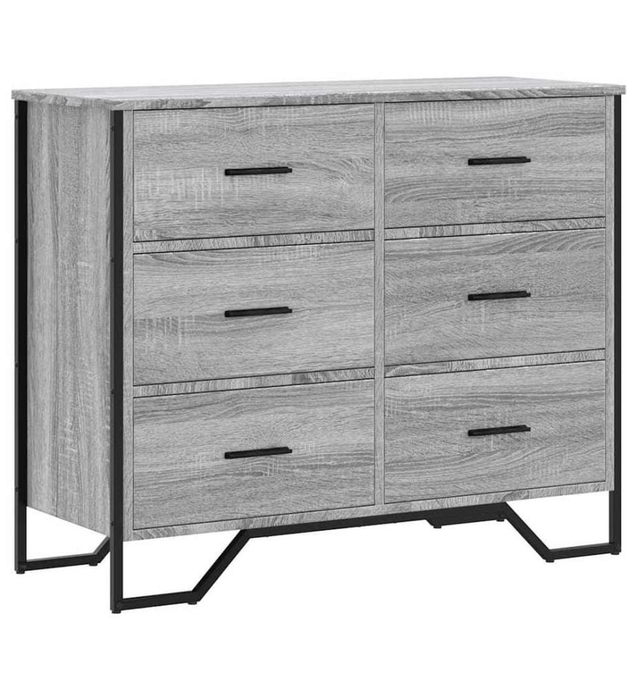 Kommode Grau Sonoma 91x35,5x74,5 cm Holzwerkstoff