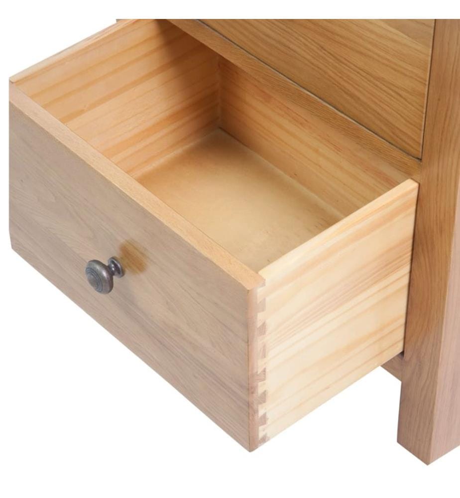 Hohe Kommode mit Schubladen 45x32x110 cm Massivholz Eiche