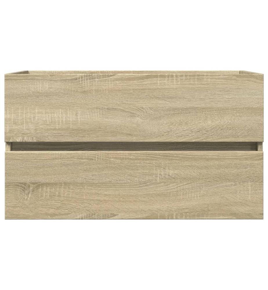 Ensemble de meubles de bain 2pcs céramique et bois d'ingénierie