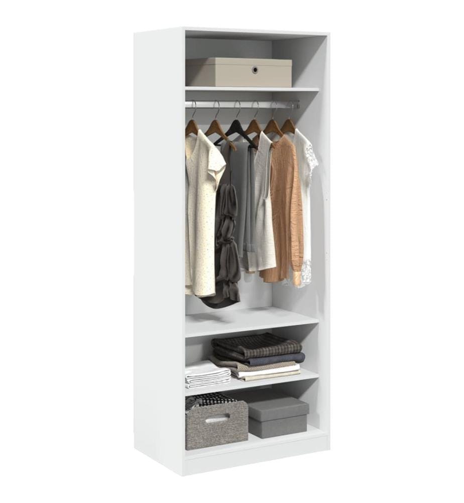 Garde-robe blanc 80x50x200 cm bois d'ingénierie