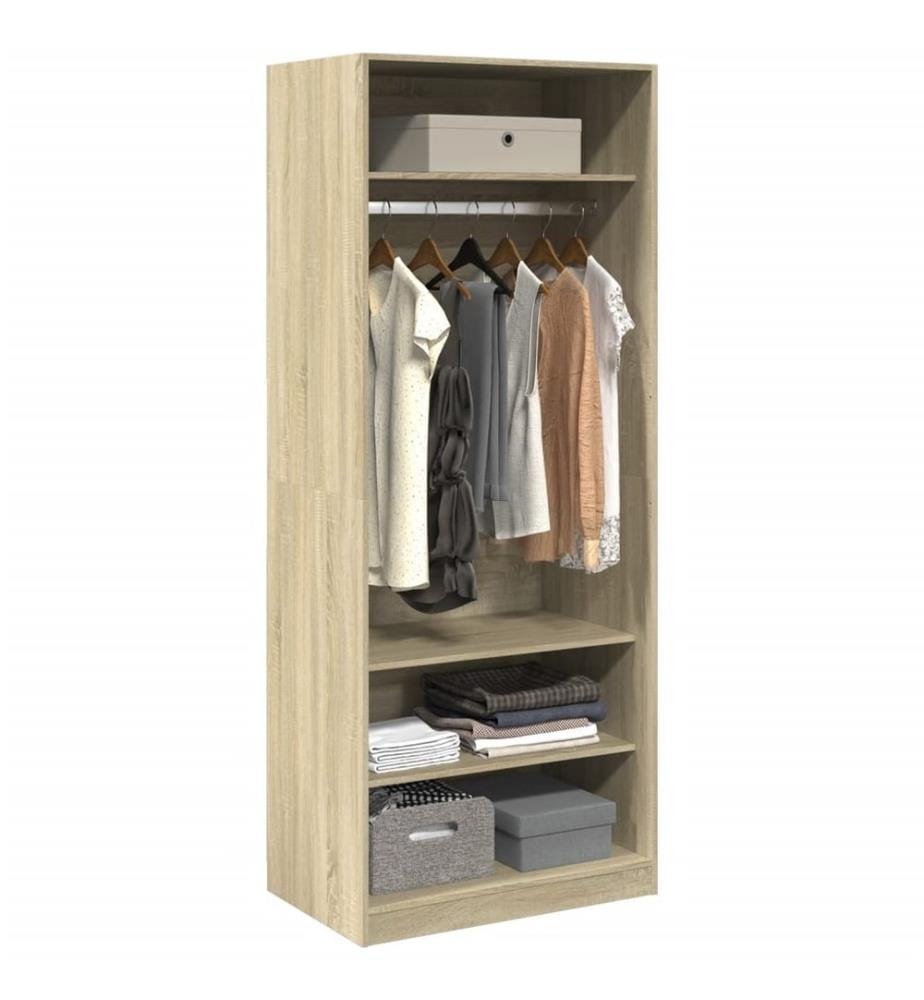 Garde-robe chêne sonoma 80x50x200 cm bois d'ingénierie