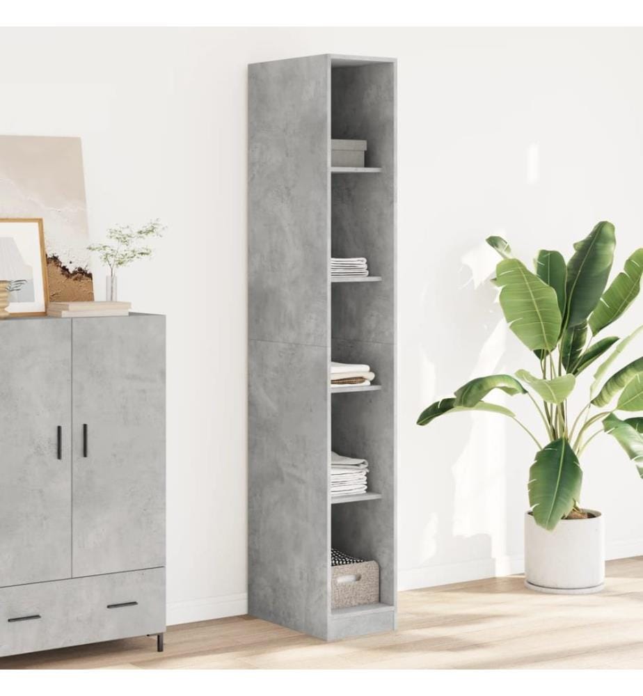 Kleiderschrank Betongrau 30x50x200 cm Holzwerkstoff