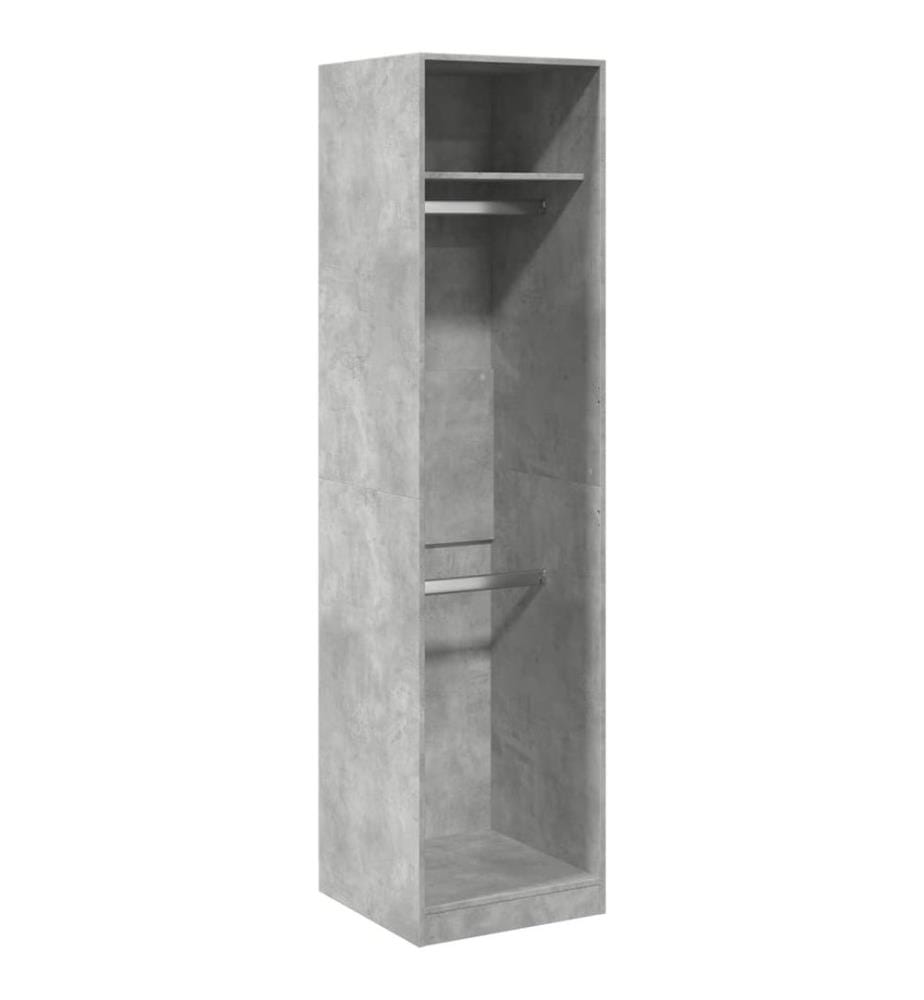 Kleiderschrank Betongrau 50x50x200 cm Holzwerkstoff