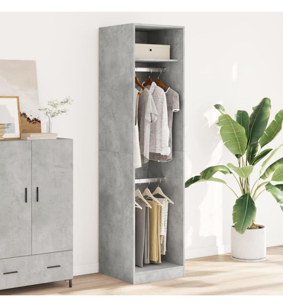 Kleiderschrank Betongrau 50x50x200 cm Holzwerkstoff