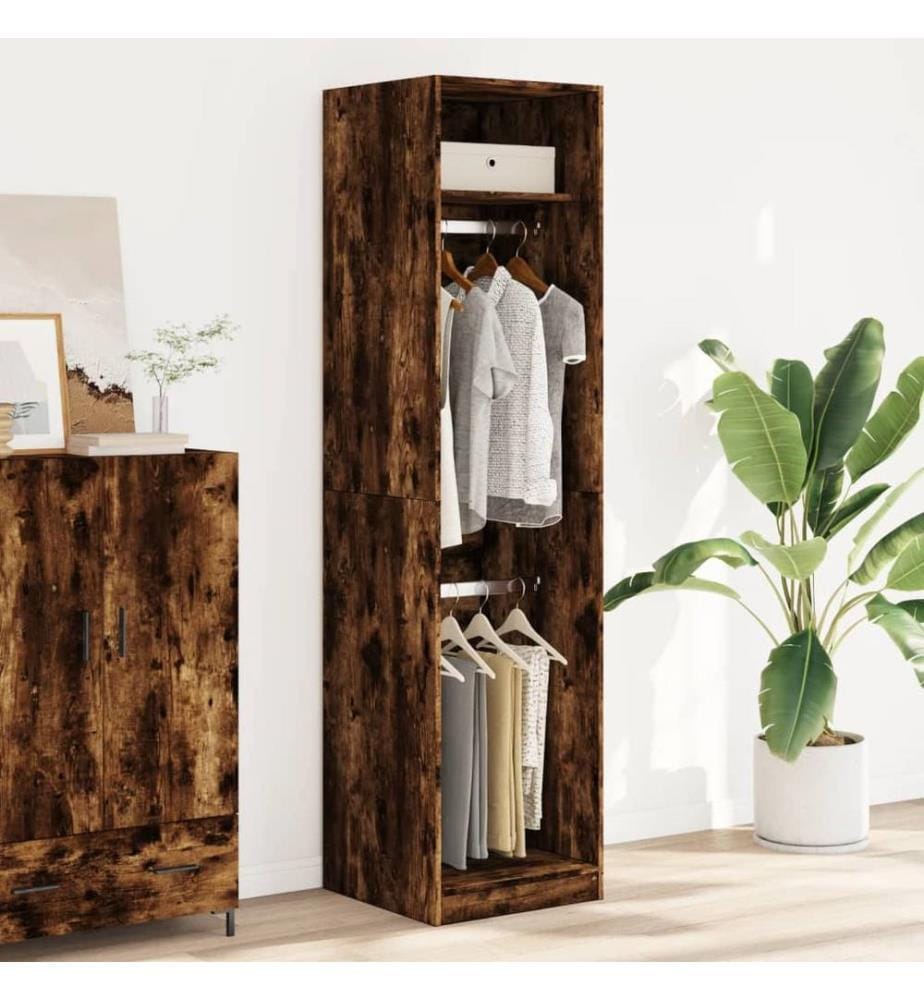 Kleiderschrank Räuchereiche 50x50x200 cm Holzwerkstoff