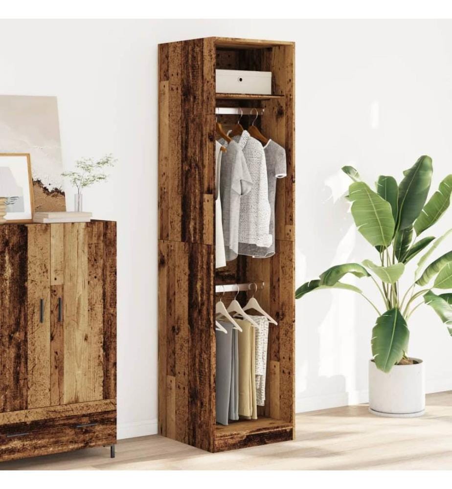 Kleiderschrank Altholz-Optik 50x50x200 cm Holzwerkstoff