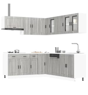 Ensemble d'armoires de cuisine 11 pcs Porto bois d'ingénierie