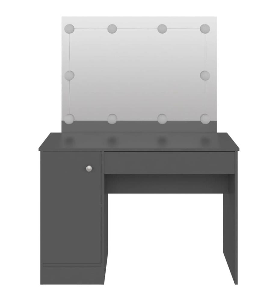 Schminktisch mit LED-Beleuchtung 110x55x145 cm MDF Grau