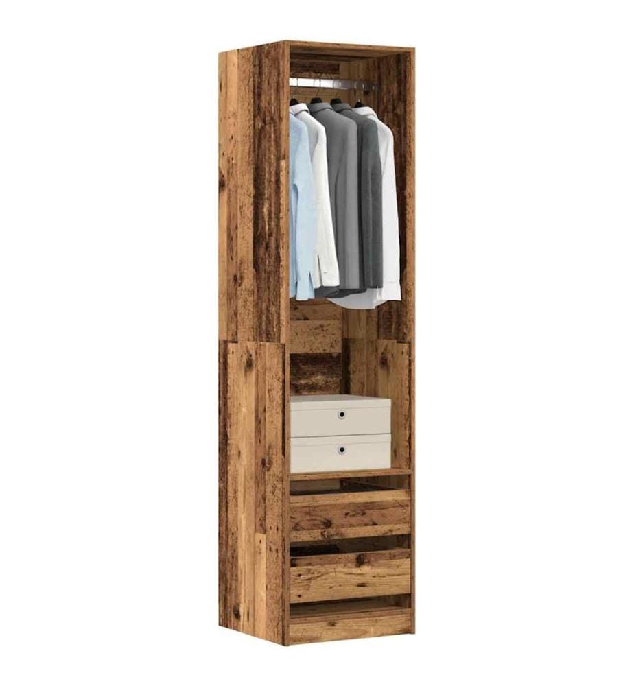 Kleiderschrank Altholz-Optik 50x50x200 cm Holzwerkstoff