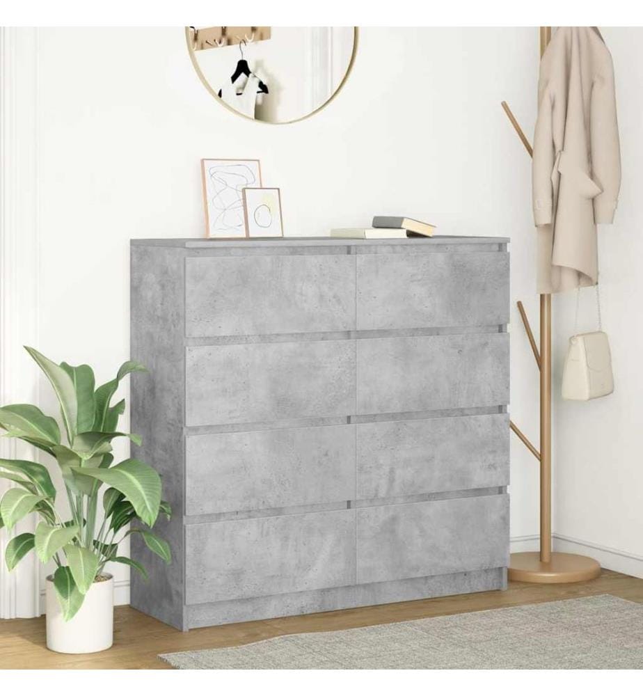 Buffet gris béton 100x35x99 cm bois d'ingénierie
