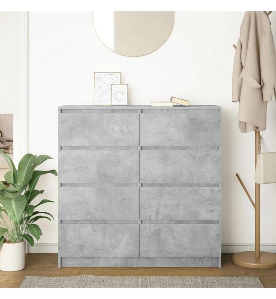 Buffet gris béton 100x35x99 cm bois d'ingénierie