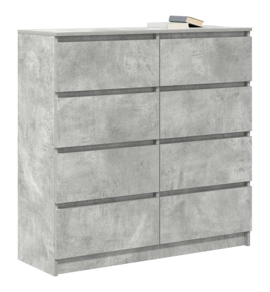 Buffet gris béton 100x35x99 cm bois d'ingénierie