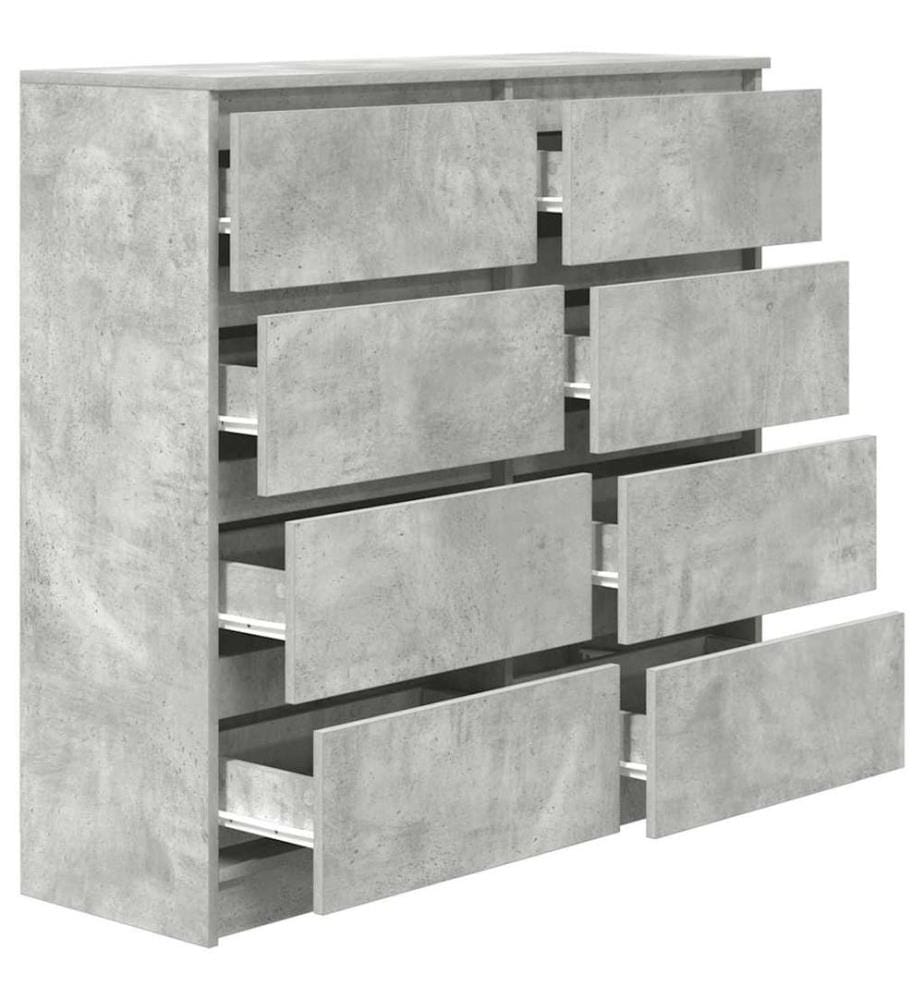 Buffet gris béton 100x35x99 cm bois d'ingénierie