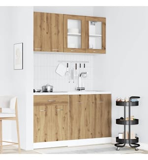 Ensemble de 4 meubles de cuisine "Lyon" en chêne artisanal