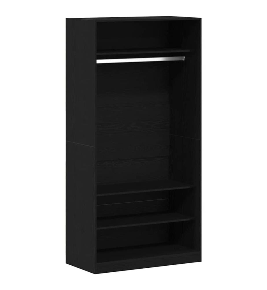 Kleiderschrank mit Regal Schwarz Eichen-Optik 100 x 50 x 200 cm