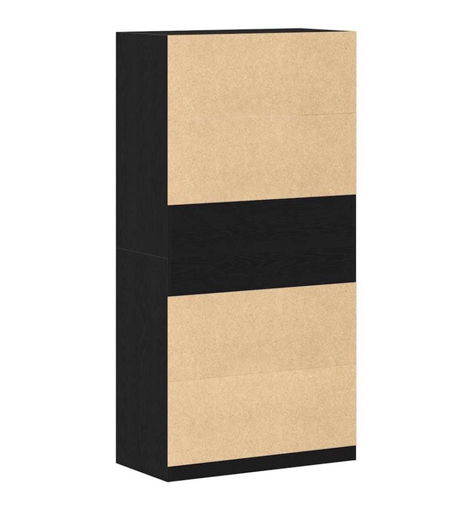 Kleiderschrank mit Regal Schwarz Eichen-Optik 100 x 50 x 200 cm