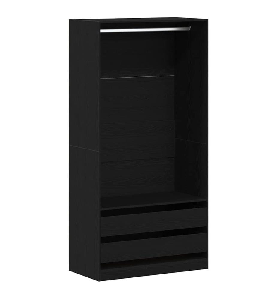 Kleiderschrank mit Regal Schwarz Eichen-Optik 100 x 50 x 200 cm