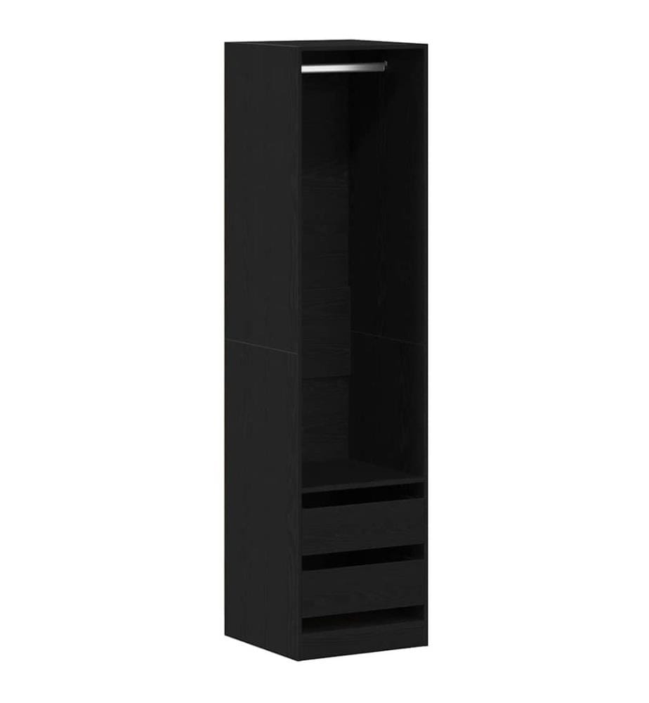 Kleiderschrank mit Regal Schwarz Eichen-Optik 50 x 50 x 200 cm