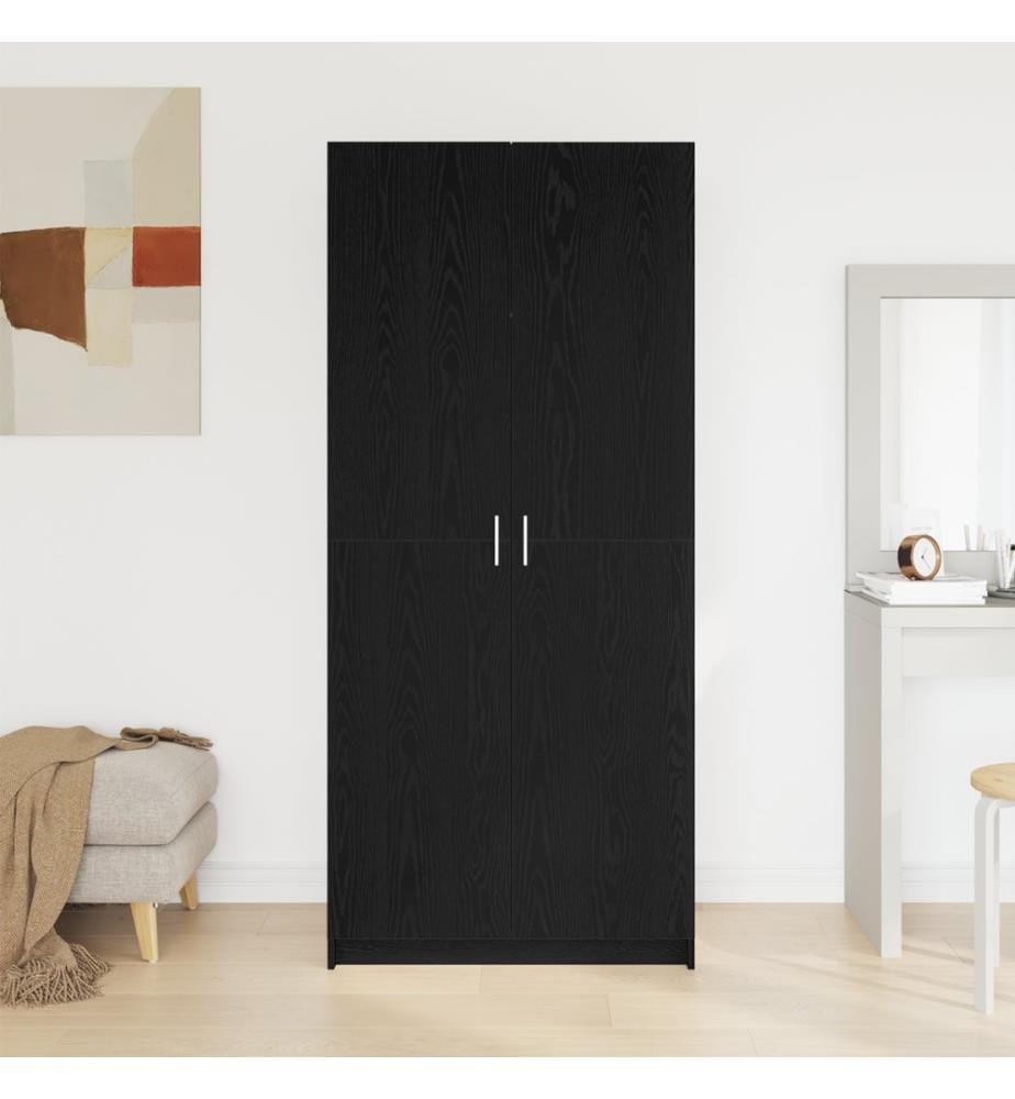 Kleiderschrank mit Tür Schwarz Eichen-Optik 80 x 50,5 x 180 cm
