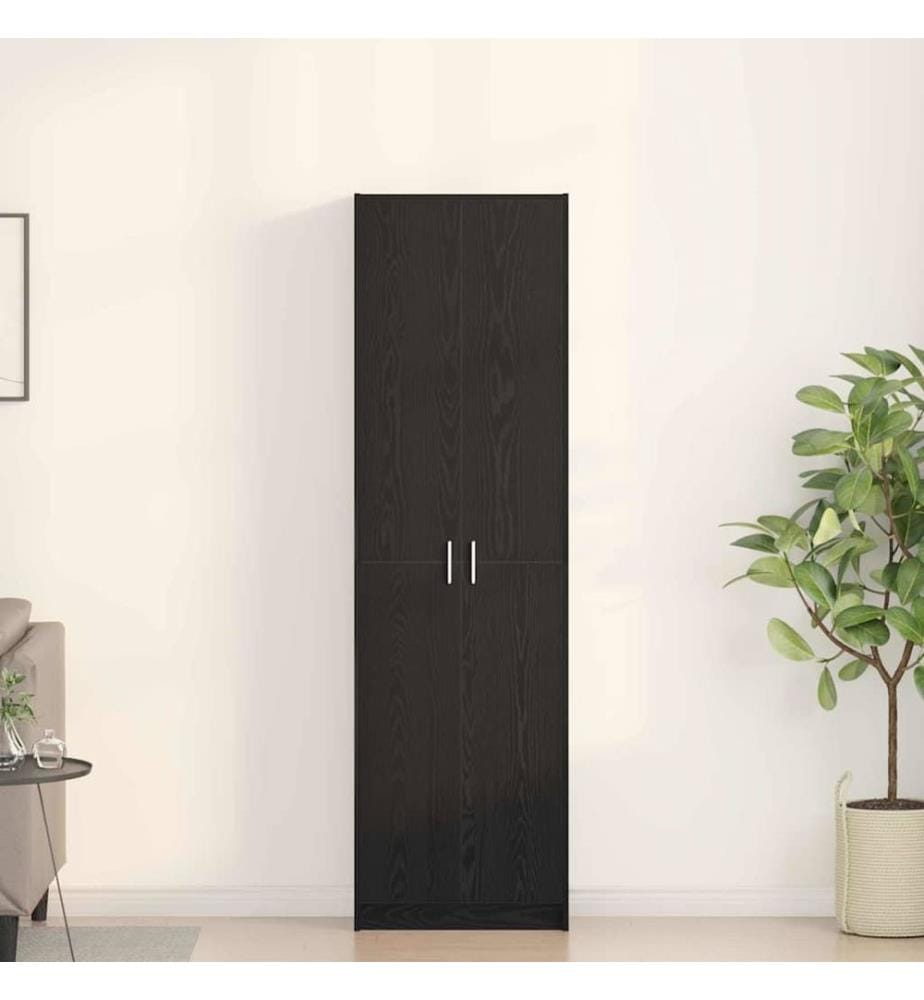 Kleiderschrank mit Regal Schwarz Eichen-Optik 55 x 25 x 189 cm