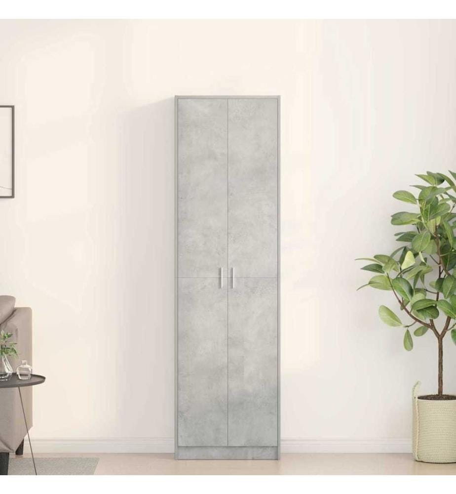 Armoire Gris béton 55 x 25 x 189 cm Bois d'ingénierie