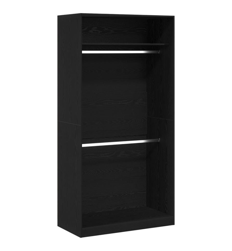 Kleiderschrank mit Regal Schwarz Eichen-Optik 100 x 50 x 200 cm