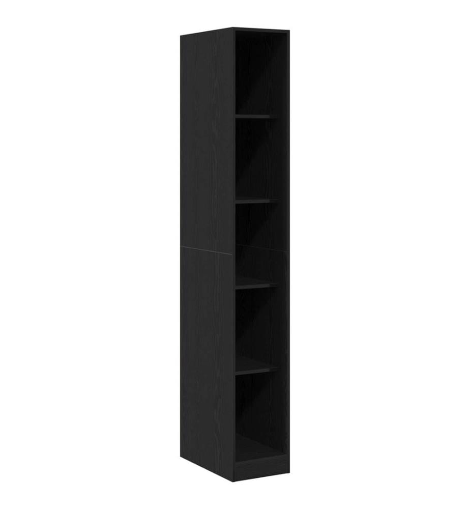 Kleiderschrank mit Regal Schwarz Eichen-Optik 30 x 50 x 200 cm