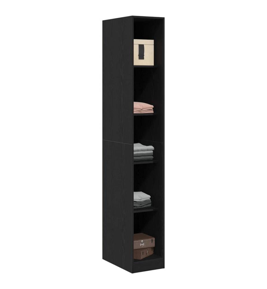 Kleiderschrank mit Regal Schwarz Eichen-Optik 30 x 50 x 200 cm