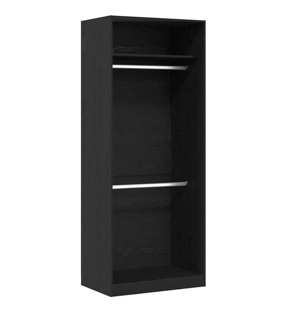 Kleiderschrank mit Regal Schwarz Eichen-Optik 80 x 50 x 200 cm