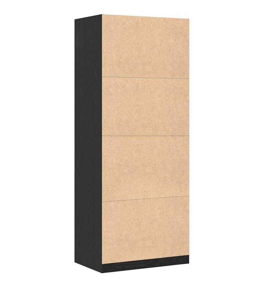 Kleiderschrank mit Regal Schwarz Eichen-Optik 80 x 50 x 200 cm