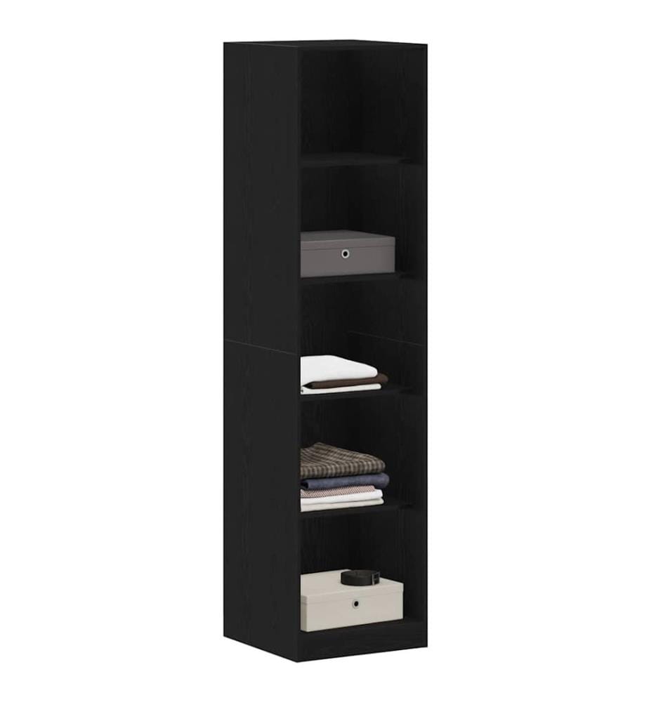 Kleiderschrank mit Regal Schwarz Eichen-Optik 50 x 50 x 200 cm